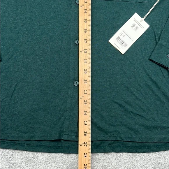 NEW MATE The Label M Green Tencel Jersey Perfect Oversized Sleep Button Down